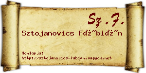 Sztojanovics Fábián névjegykártya